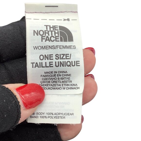 The North Face Womens Cable Knit Beanie Hat Purple Acrylic/Polyester One Size - Picture 5 of 6